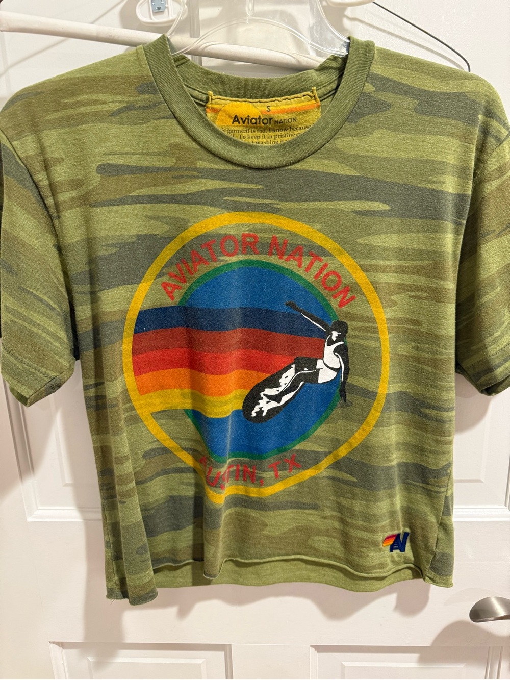 Aviator Nation women’s Green Camo Graphic Tee